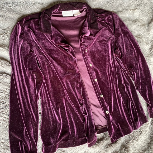Purple velvet cardigan 14 - Picture 2 of 4